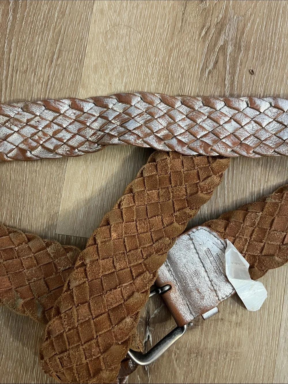Fossil Braided Metallic Belt